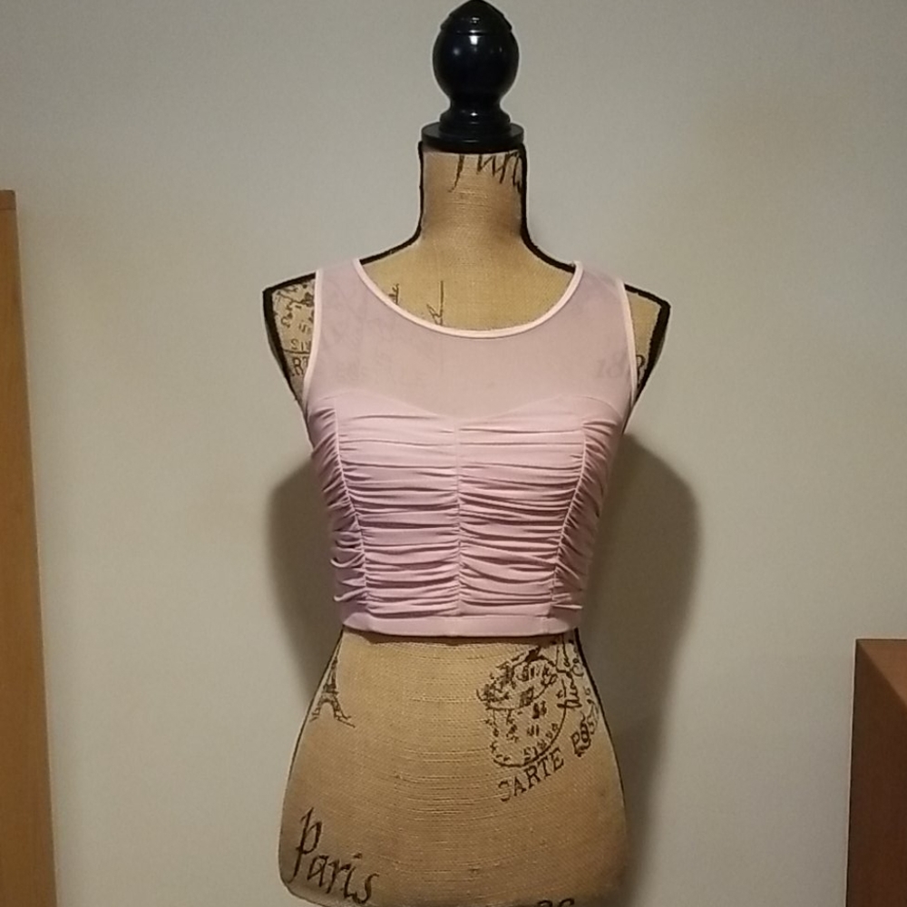 💙 Balera rose crop top sweetheart scrunched